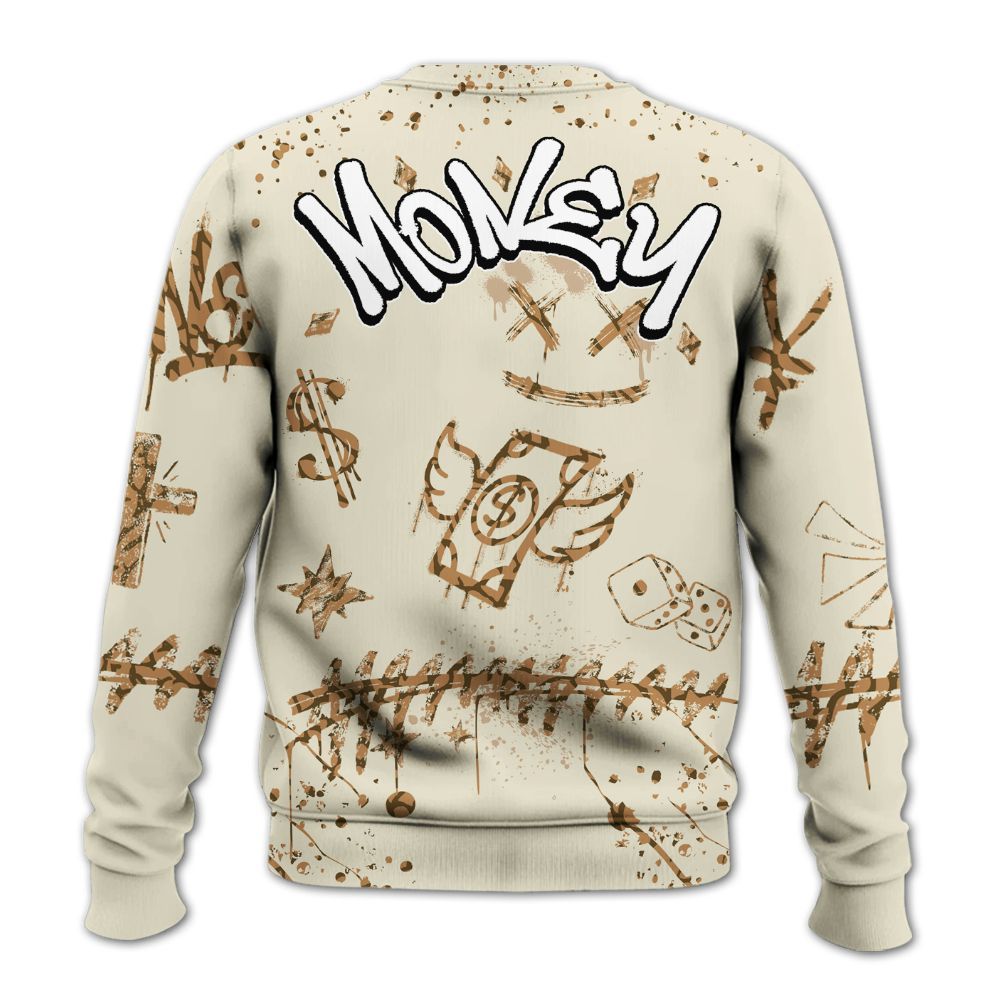 Sweatshirt To Match Orewood Brown 3s - Everybody Paid In Full Crayon All Over Print