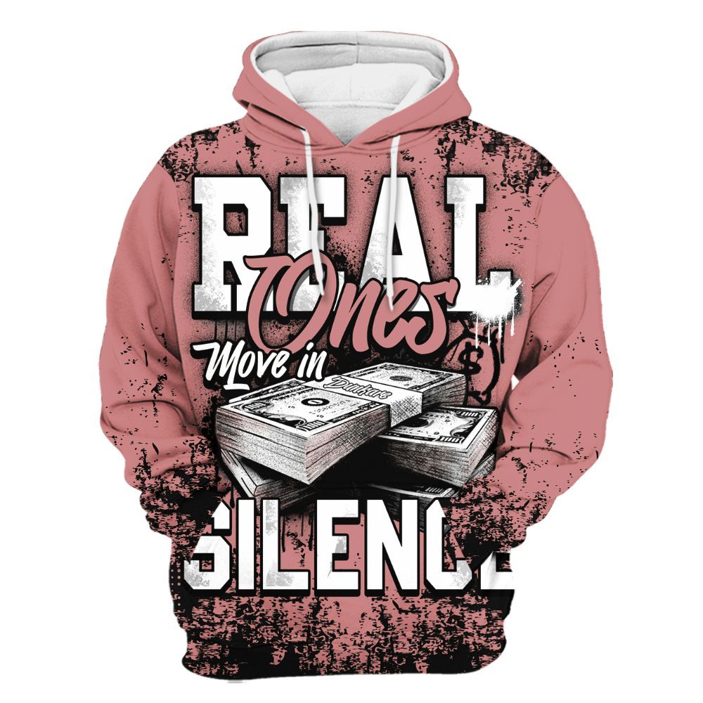 Hoodie To Match Low OG Rust Pink 1s - Move In Silence Money Street Retro All Over Print