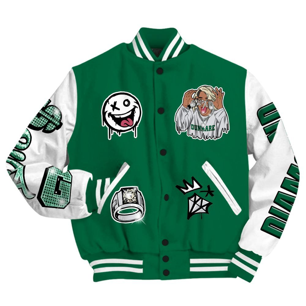 Varsity Jacket To Match Pine Green 4s - Pressures Makes Varsity Jacket To Match All Over Print