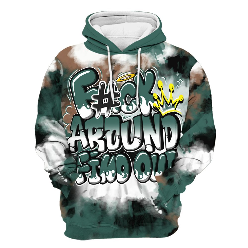 Hoodie To Match Low OG Oxidized Green 1s - Tie Dye FK Around Find Out All Over Print