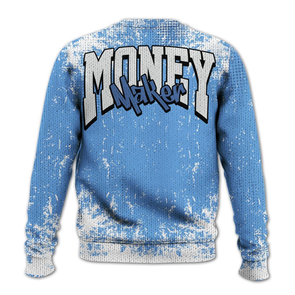 Knitted Sweater To Match University Blue 6s - Move In Silence Money Street Retro