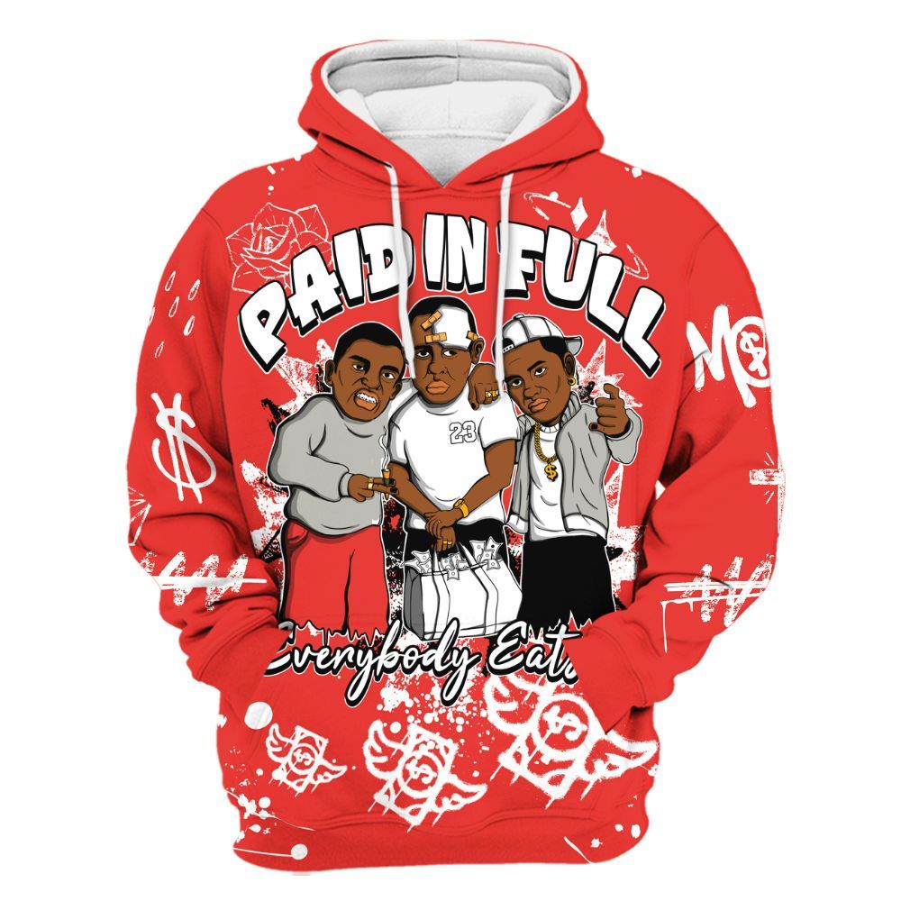 Hoodie To Match Vomero 5 Bright Crimson - Everybody Paid In Full Crayon All Over Print