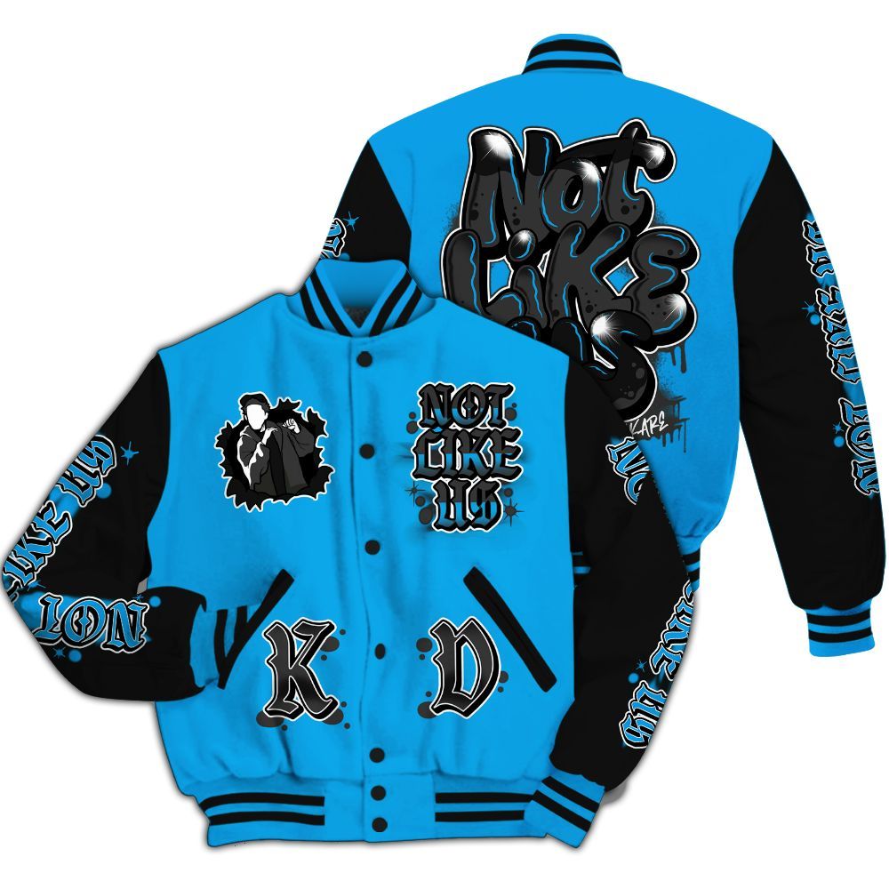 Varsity Jacket To Match Black University Blue 2022 13s - None Like Us Graphic All Over Print