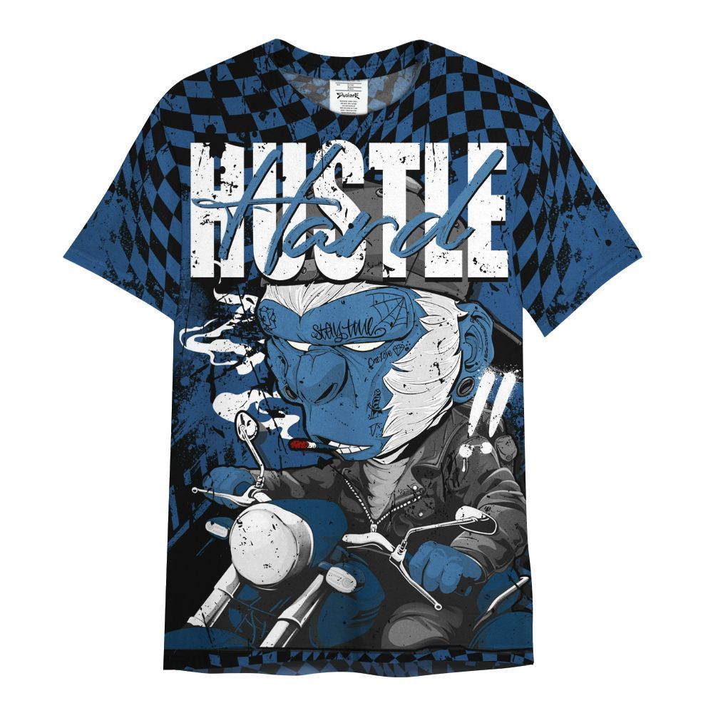 Shirt To Match High OG Midnight Navy 1s - Hustle Hard Monkey All Over Print
