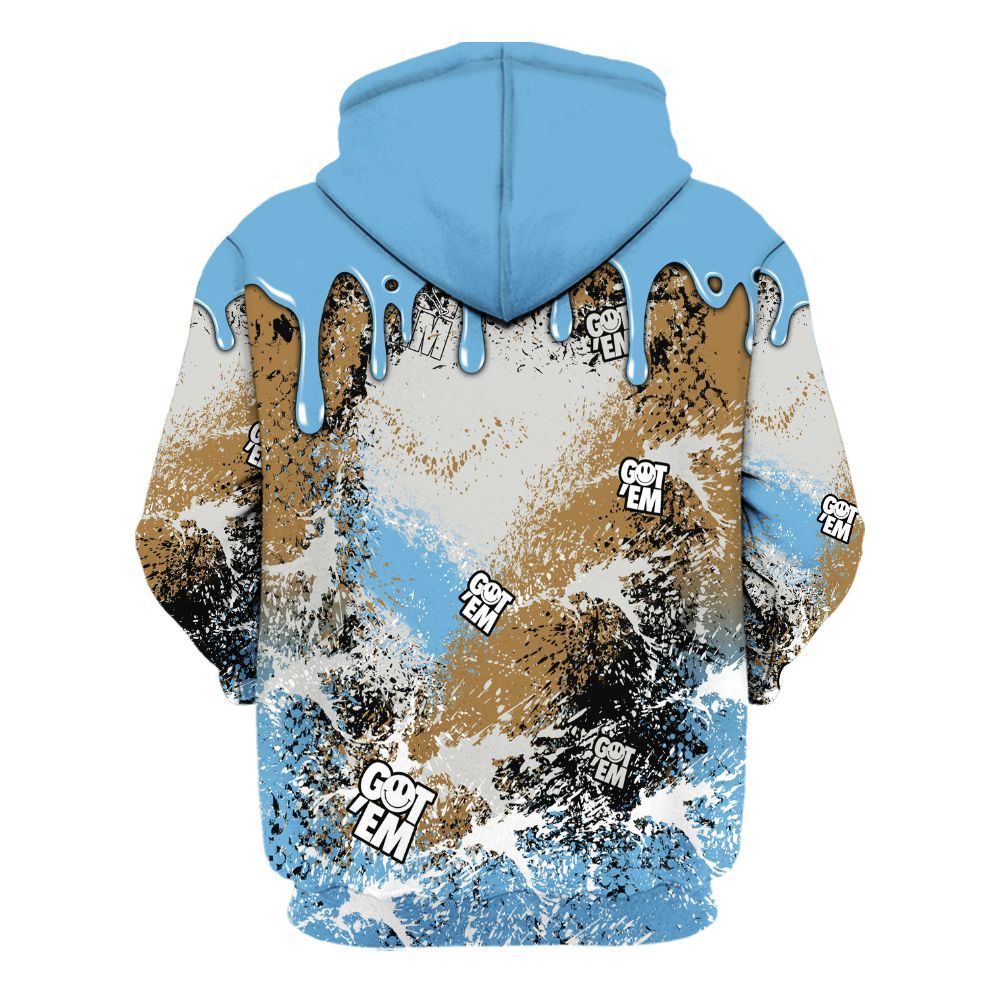 Hoodie To Match SB Dunk Low University Blue - Dripping 23 Drip All Over Print