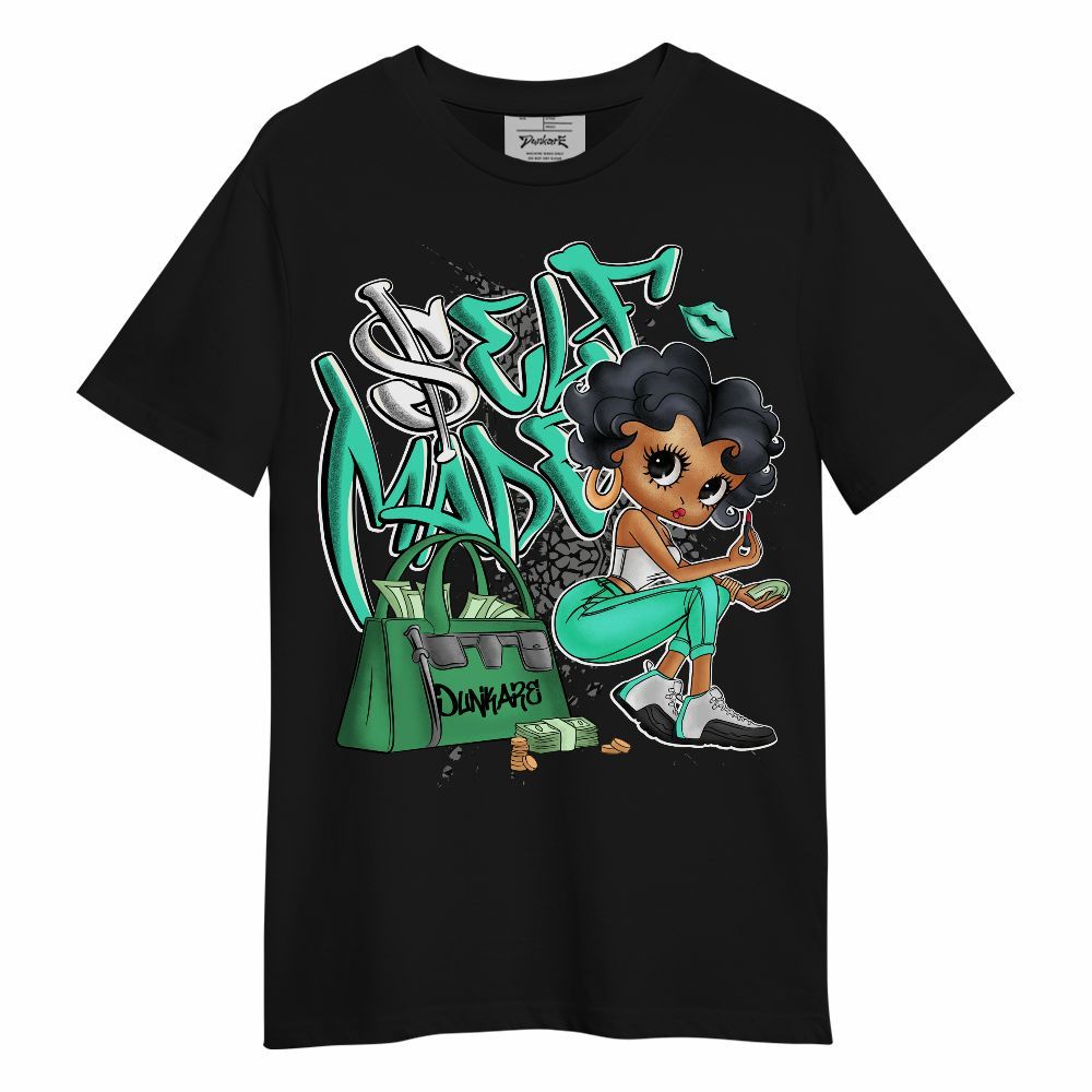 Shirt To Match Black Green Glow 3s - Self Made Melanin Shirt Green Glow 3s Outfit Unisex Shirt