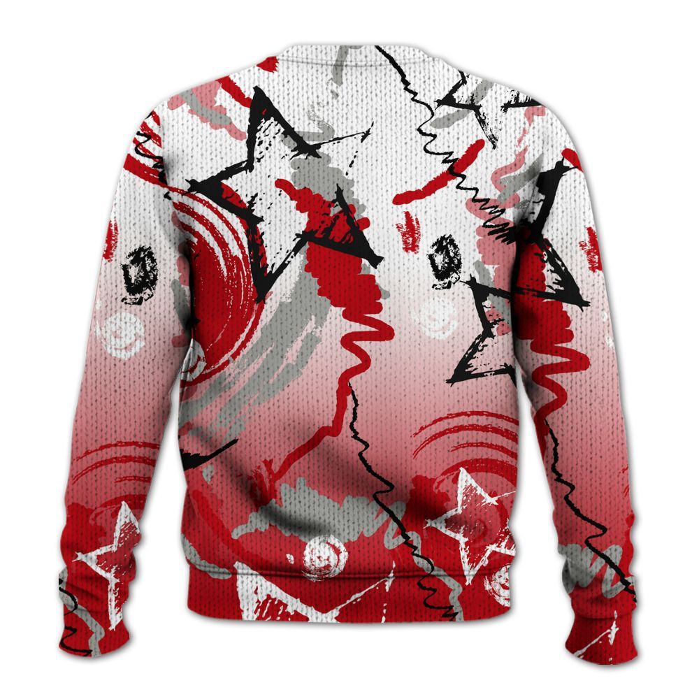 Knitted Sweater To Match Air Griffey Max Gray Reds 1s - Grind Shine Later Drip