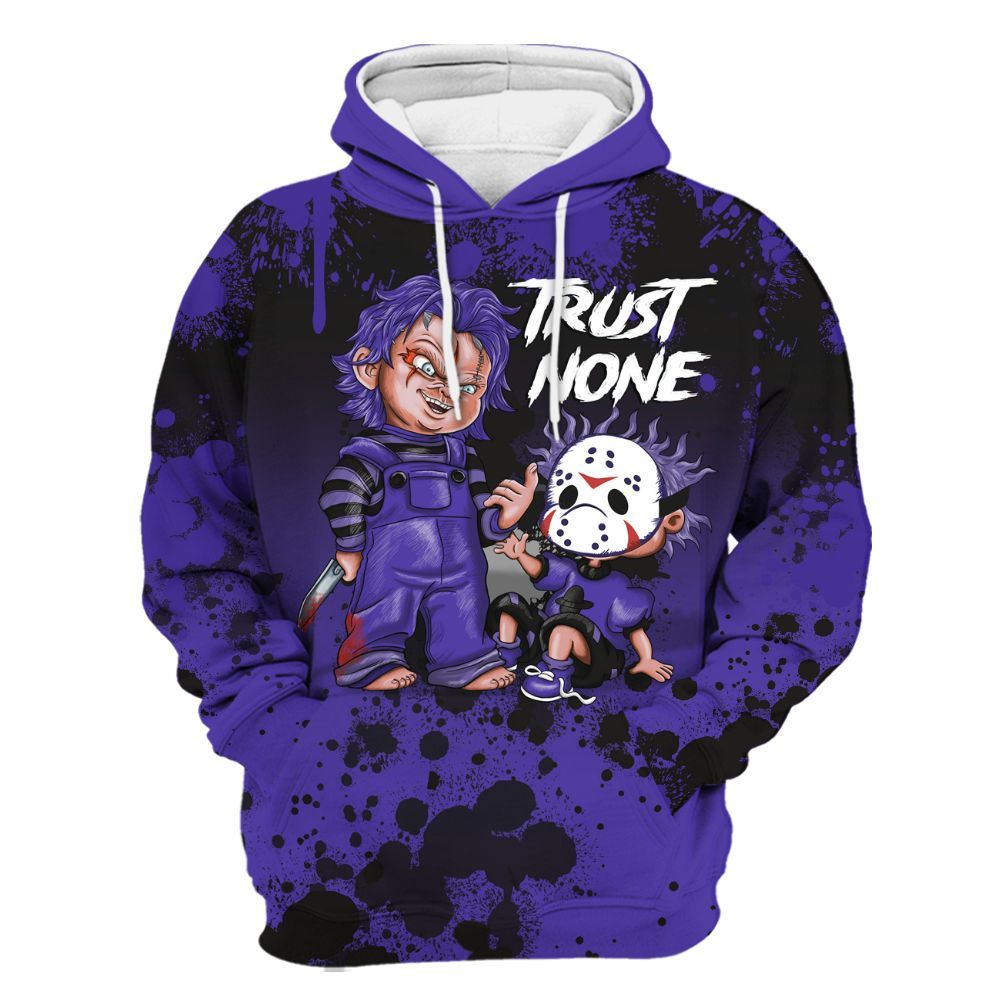Hoodie To Match Field Purple 12s - Trust No One Scary All Over Print