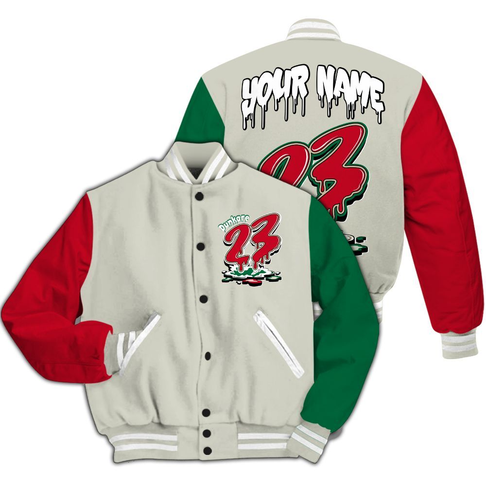Varsity Jacket To Match El Grito 5s - Custom Name 23 Drip All Over Print