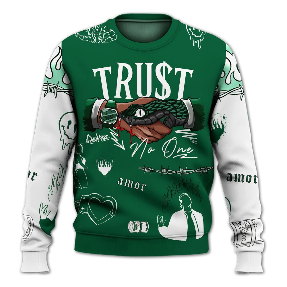 Sweatshirt To Match High Gorge Green 1s - Snake Trust No One All Over Print