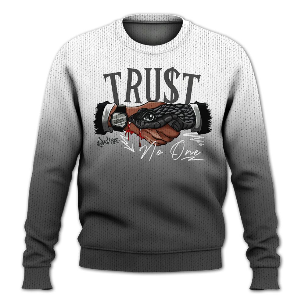 Knitted Sweater To Match Fear 4s - Trust No One Drip Graphic