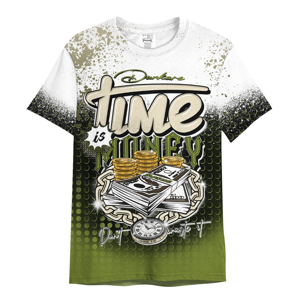 Shirt To Match SB Dunk Low Asparagus - Halftone Time Is Money All Over Print