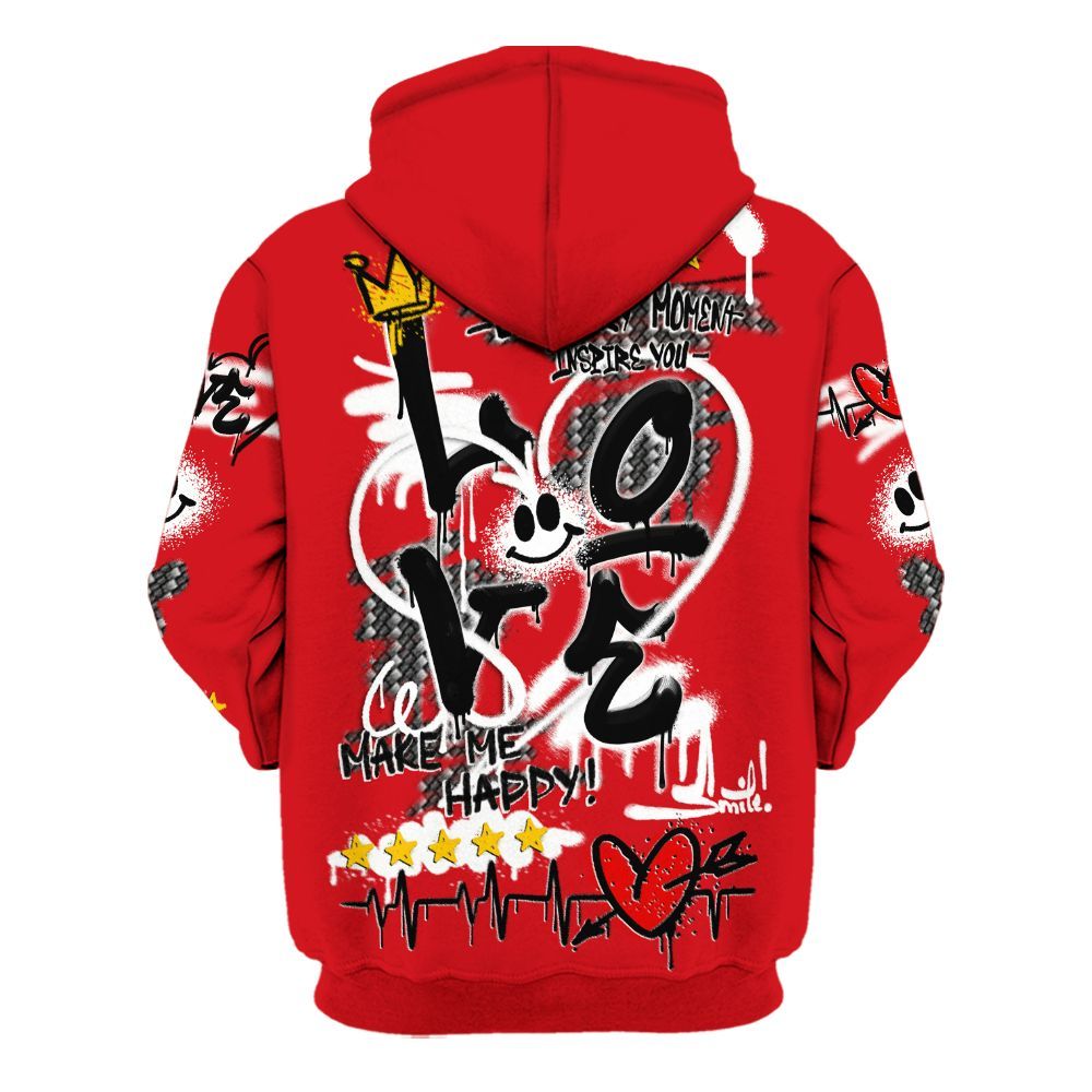 Hoodie To Match Ferrari 14s - Happy Love Beats Graffiti All Over Print