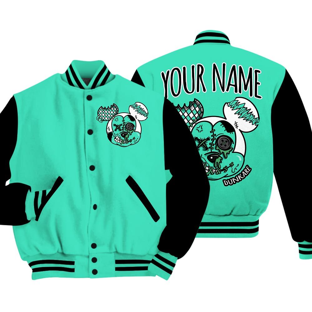 Varsity Jacket To Match Varsity Streetwear Custom Name Kream Drip, 3 Green Glow T-Shirt, Sneaker Black Green Glow 3s Baseball Varsity Jacket 1604 NCT
