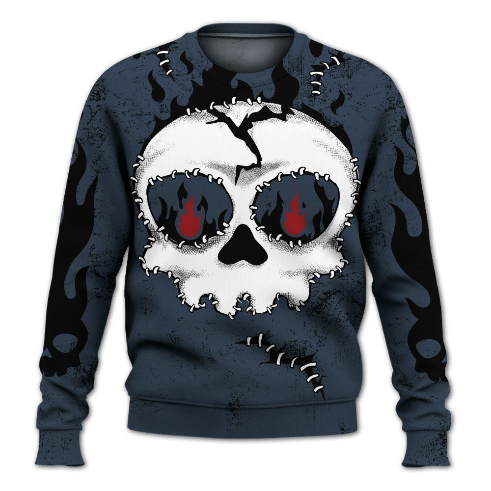 Sweatshirt To Match Retro Olympic 6s - Cracked Skull Stitches All Over Print