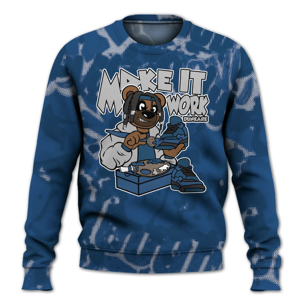 Sweatshirt To Match High OG Midnight Navy 1s - Pull It Off Bear Street All Over Print