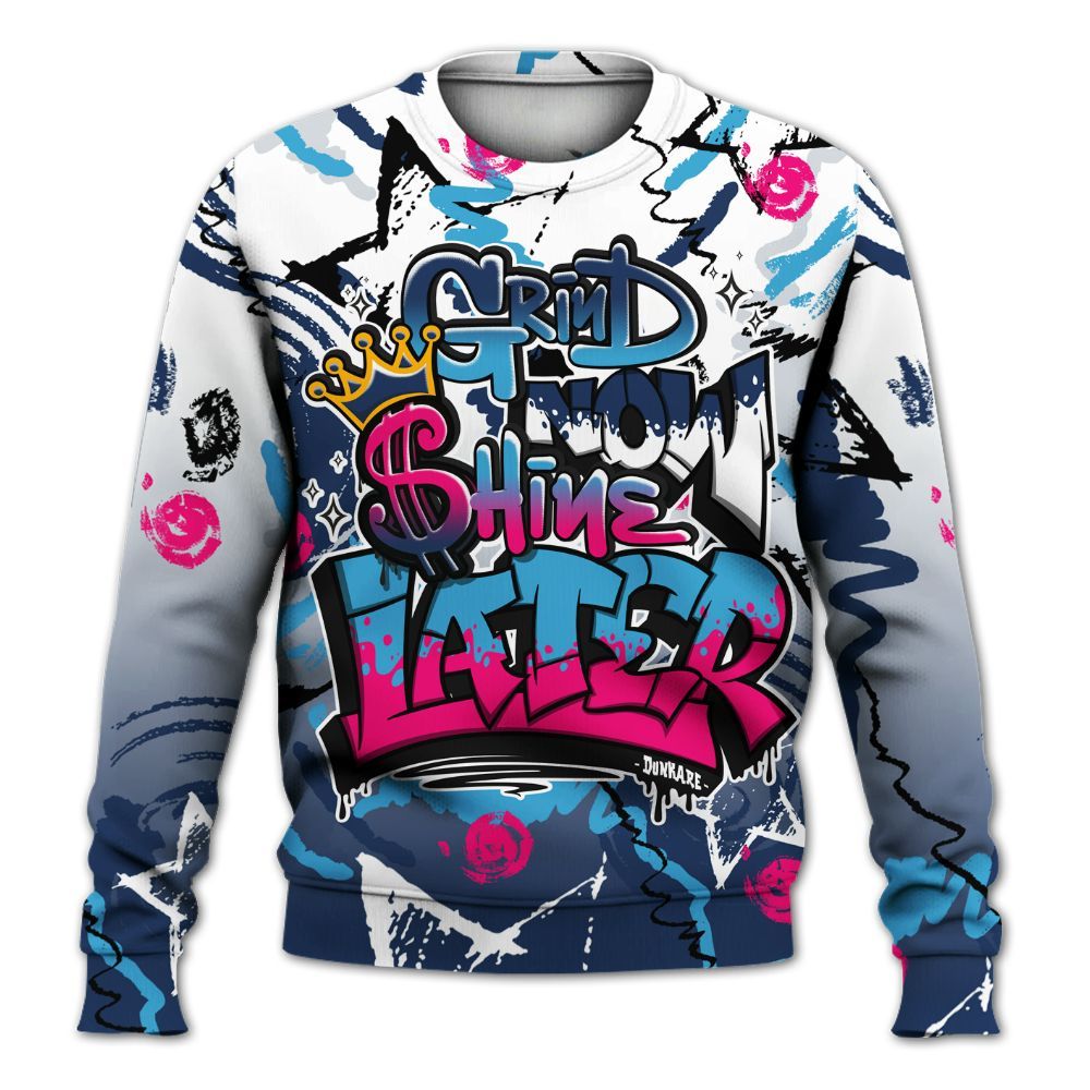 Sweatshirt To Match Air Max 180 University Blue - Grind Shine Later Drip All Over Print
