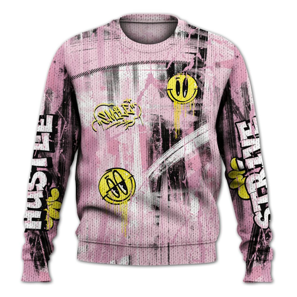 Knitted Sweater To Match Orchid 4s - Money Skull Smile Fire