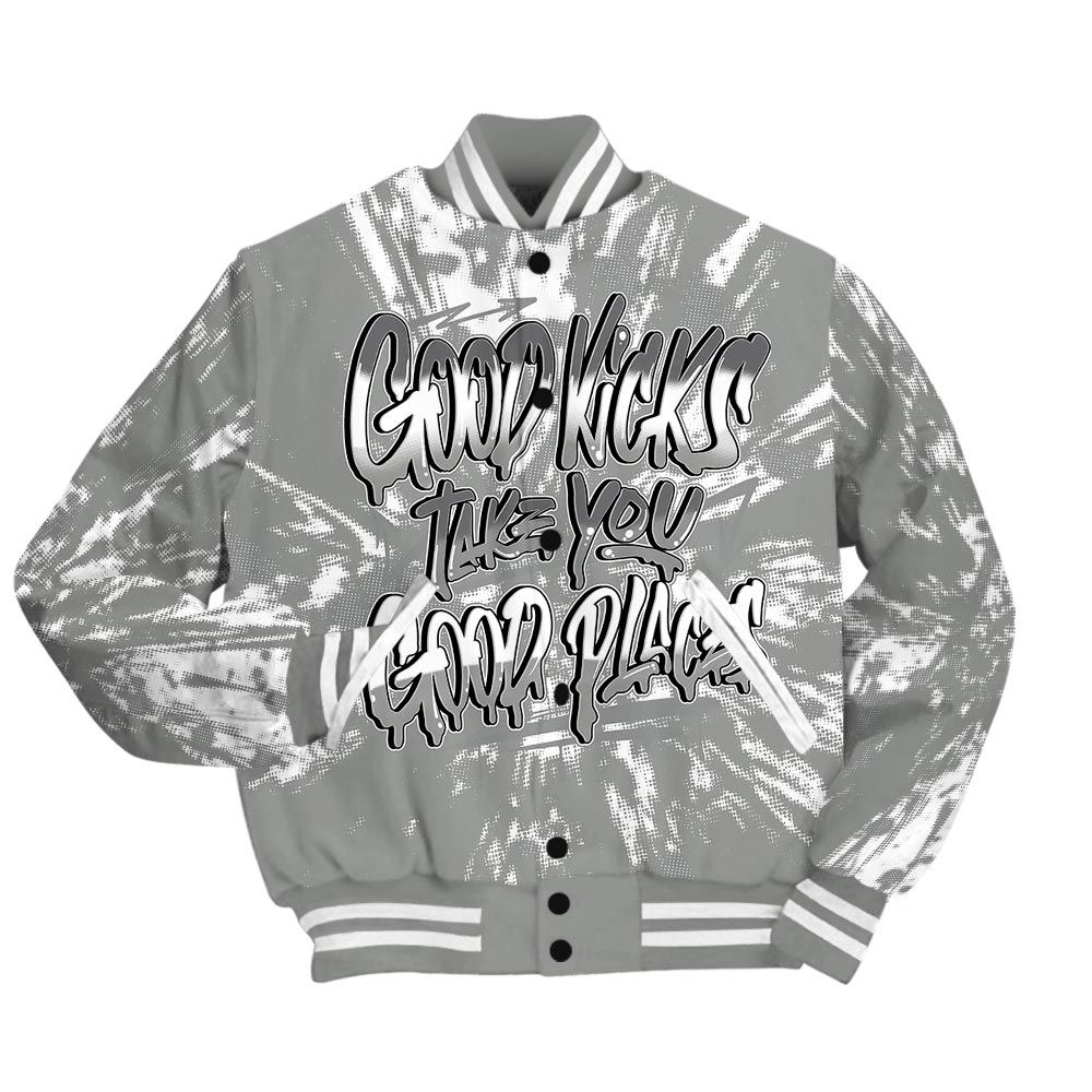 Varsity Jacket To Match Paris Cement Grey 4s - Good Kick Good Places Luxury Varsity Jacket Unisex