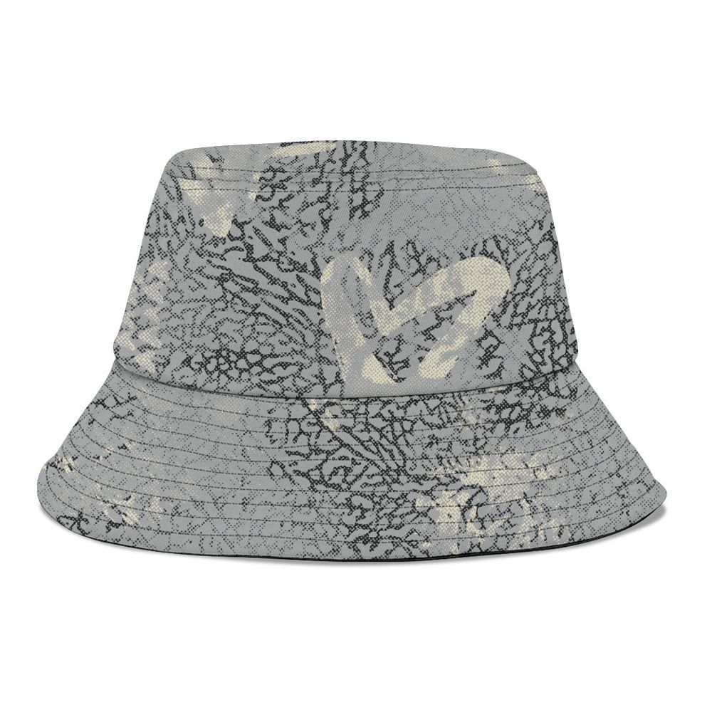 Bucket Hat To Match Cement Grey 3s - Skull Love Graphic