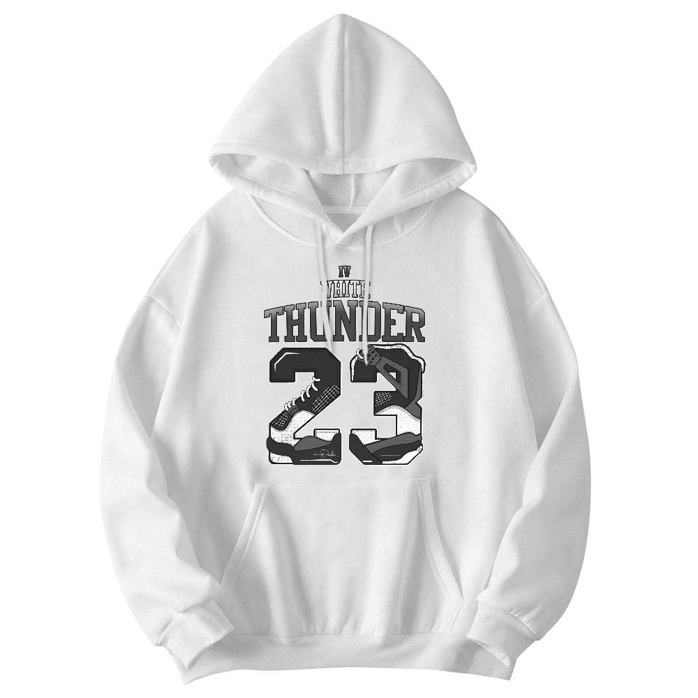 Sweatshirt To Match White Thunder 4s - Number 23 Dirty 4s Graphic