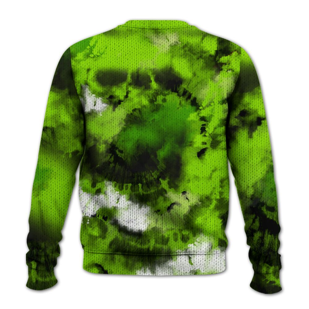 Knitted Sweater To Match Electric Green 6s - God Blessed Tie Dye