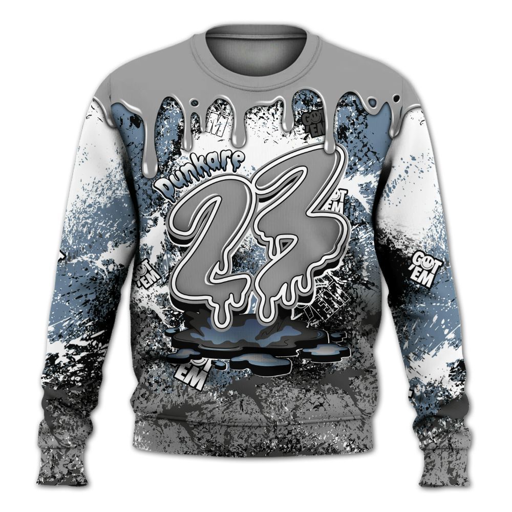 Sweatshirt To Match Black Chrome 6s - Dripping 23 Drip All Over Print