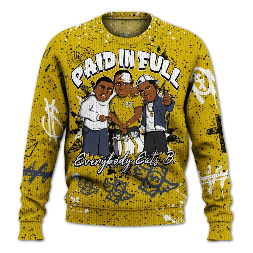 Sweater To Match Retro Tour Yellow 2026 4s - Everybody Paid In Full Crayon Graphic