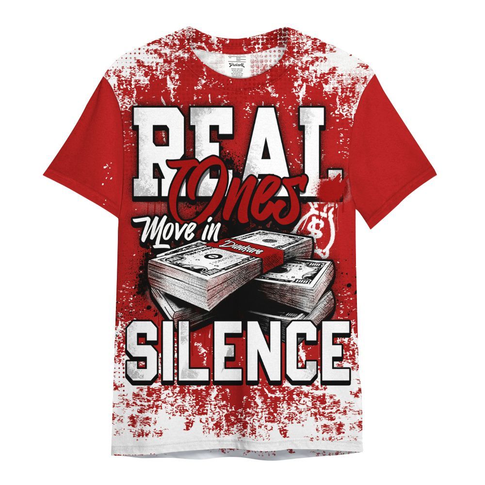 Shirt To Match Low Terror White University Red 1s - Move In Silence Money Street Retro All Over Print