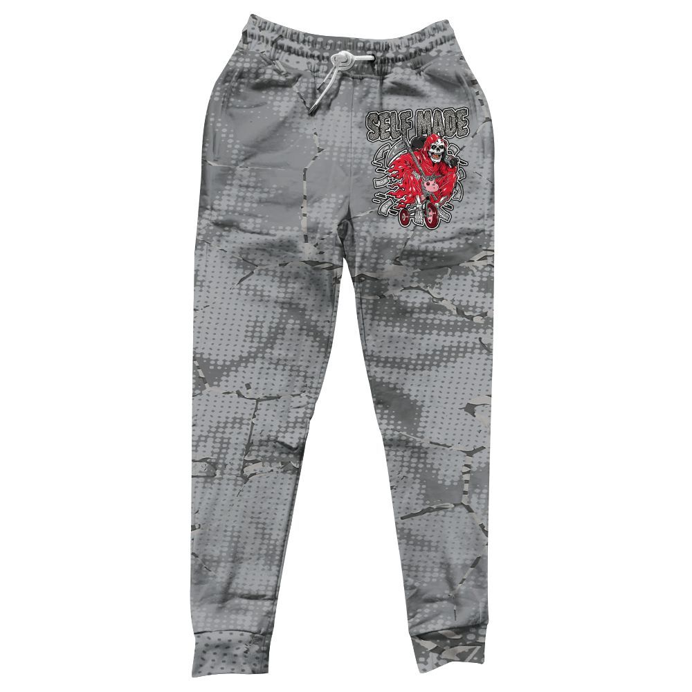 Sweatpant To Match Black Cement 3s - Self Make Skeleton Crack All Over Print