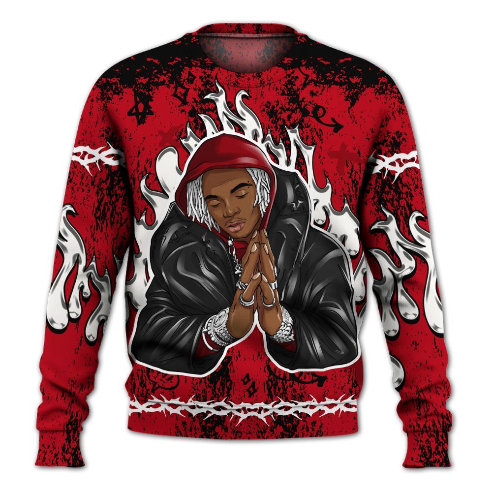 Sweatshirt To Match Bred Velvet 11s - Trappin' Unique Graphics All Over Print