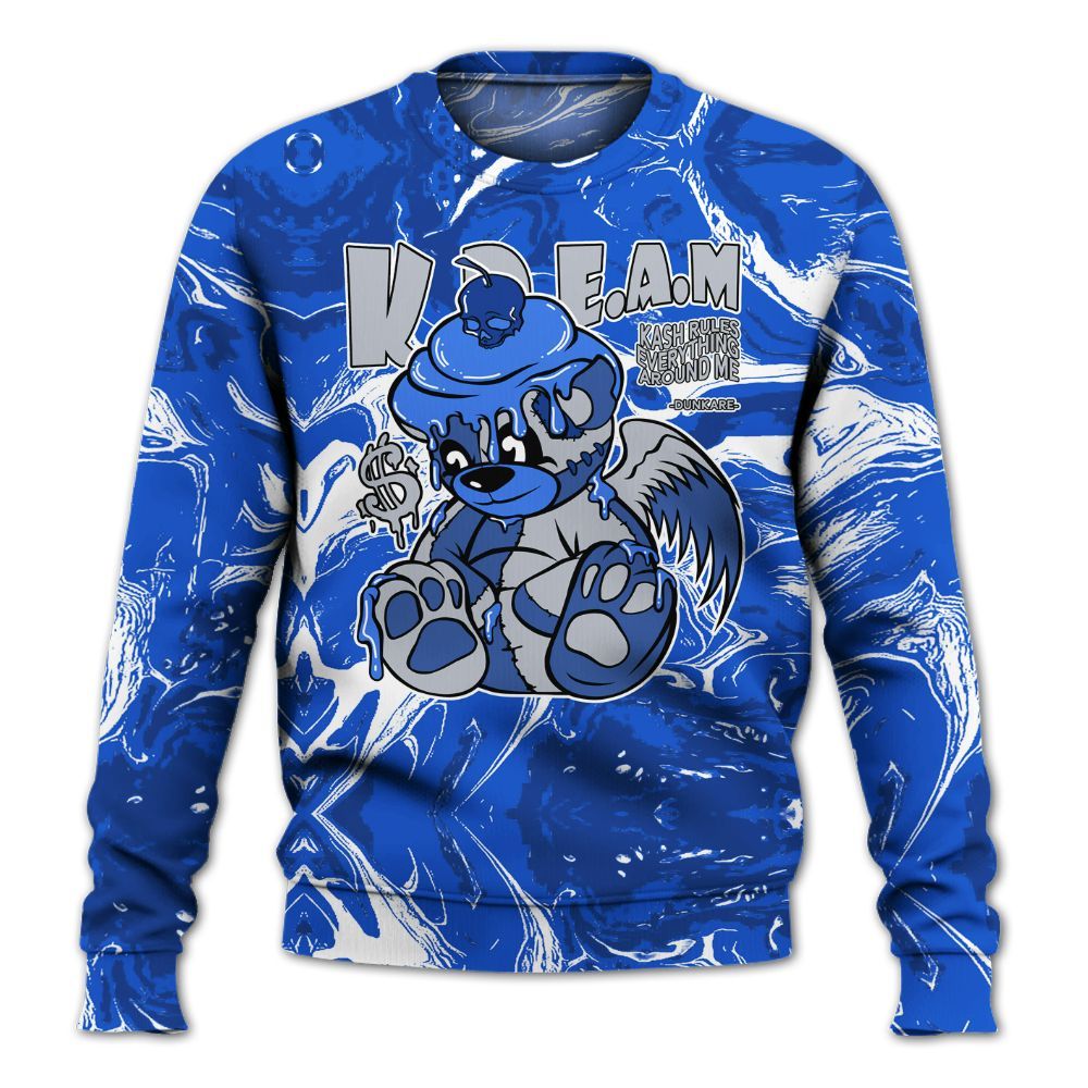 Sweatshirt To Match Air Foamposite One Royal - Loot Bear Liquid All Over Print