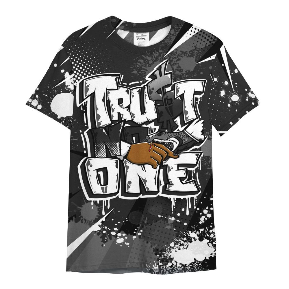 Shirt To Match Black Cat NET 4s - Poly Trust No One Dripping All Over Print