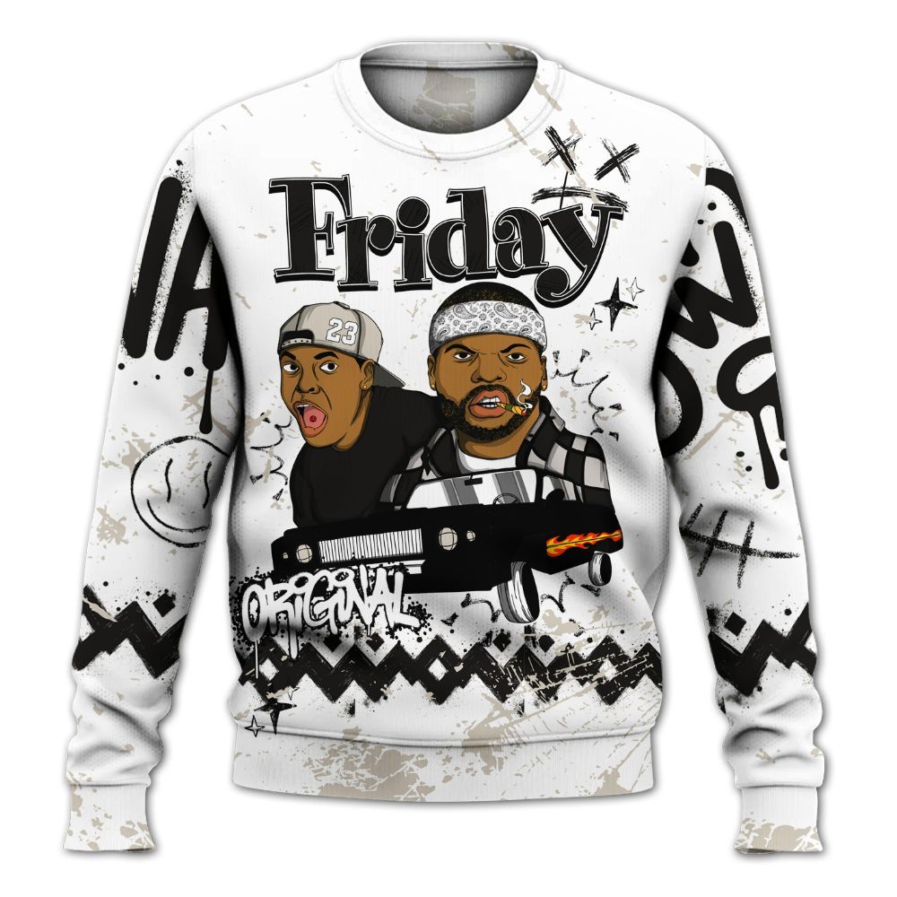 Sweatshirt To Match Retro Reverse Metallic 5s - Friday Sneaker Crayon All Over Print