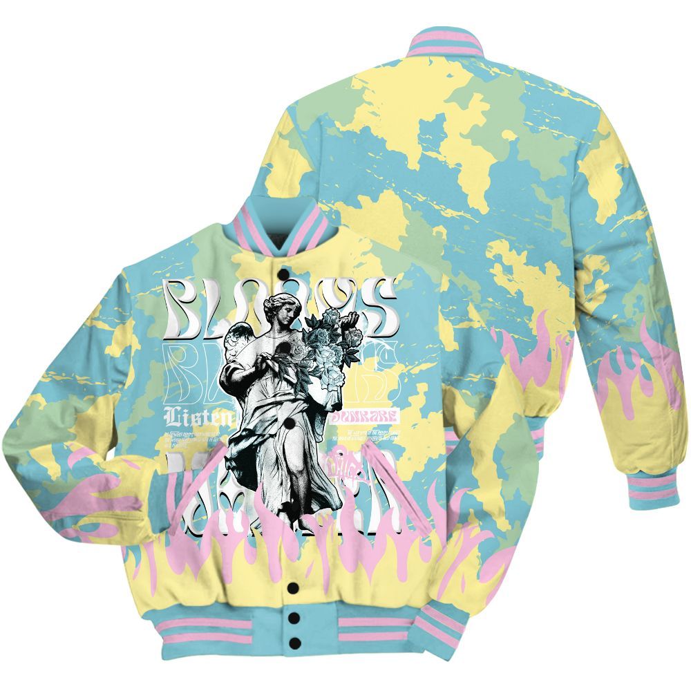 Varsity Jacket To Match SB Dunk Low Visty - Blooms Whisper Retro All Over Print