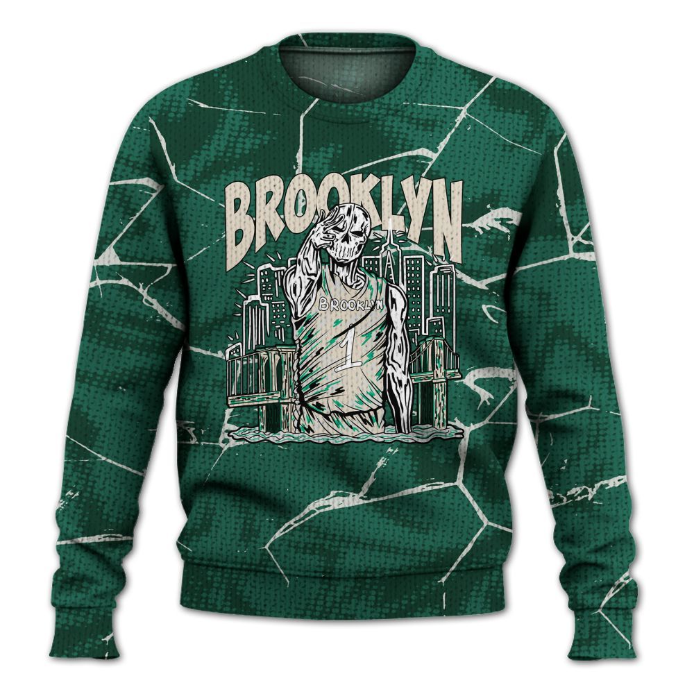 Knitted Sweater To Match Oxidized Green 4s - Brooklyn's Skeleton Crack