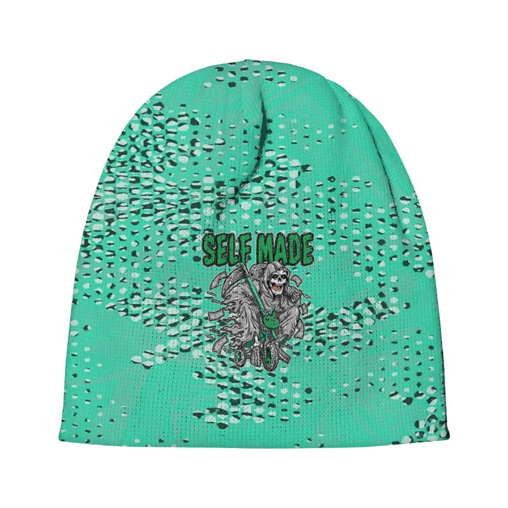 Beanie Hat To Match Black Green Glow 3s - Self Make Skeleton Banknotes Art Graphic