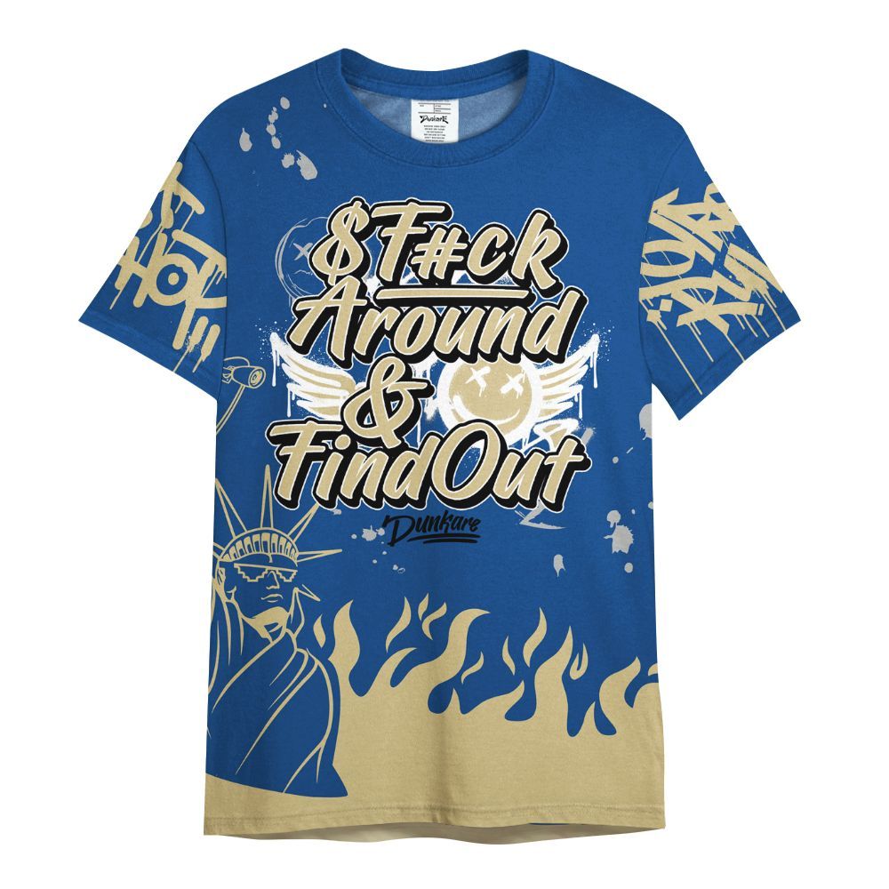 Shirt To Match Air Ship Royal Blue - Graphic Fck Around Find Out All Over Print