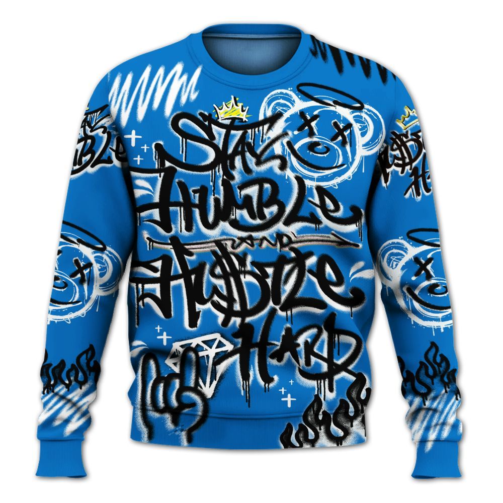 Sweatshirt To Match Low Game Royal 1s - Humble Drip Streetwear Graffity All Over Print