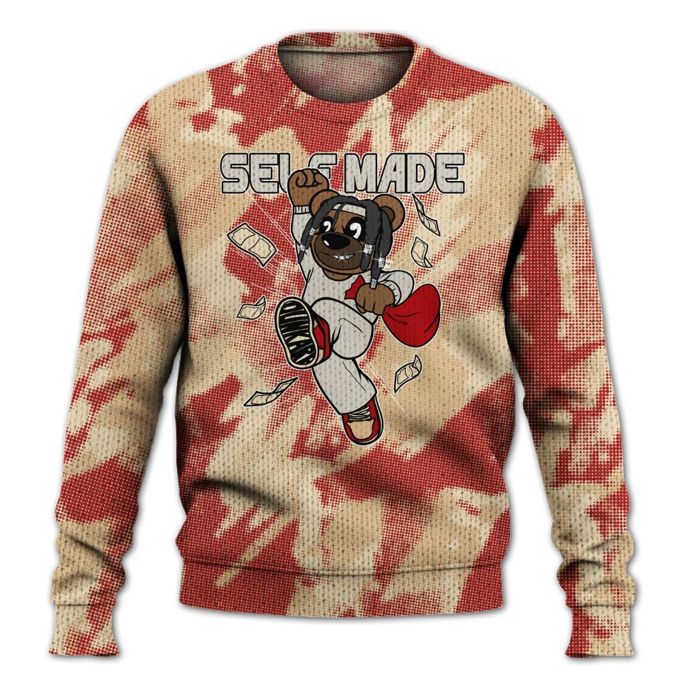 Knitted Sweater To Match Dunk Low Strawberry Waffle - Autonomous Bear Abstract Halftone