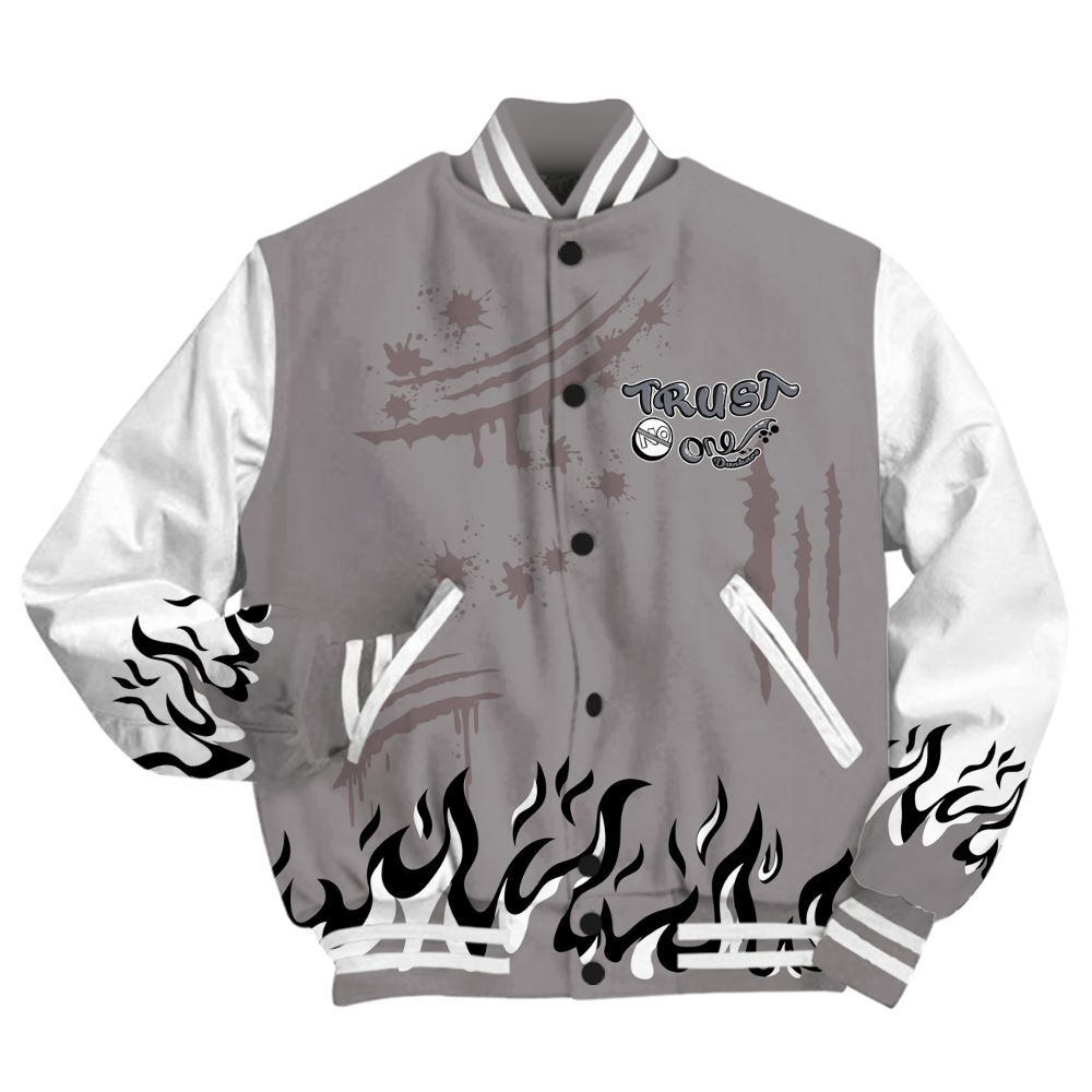 Varsity Jacket To Match Cool Grey 11s - Graphic Trust No One All Over Print