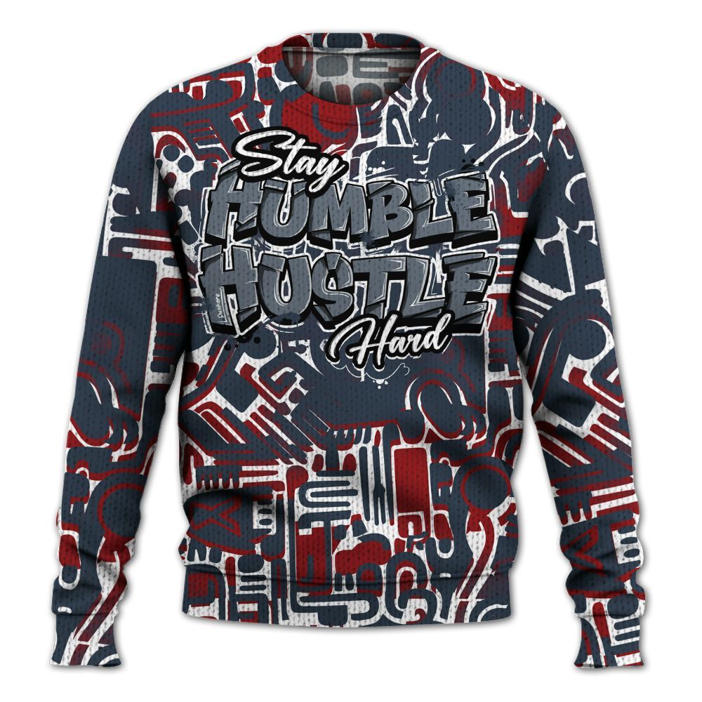 Knitted Sweater To Match Navy Blue 2024 6s - Humble Hustle Retro