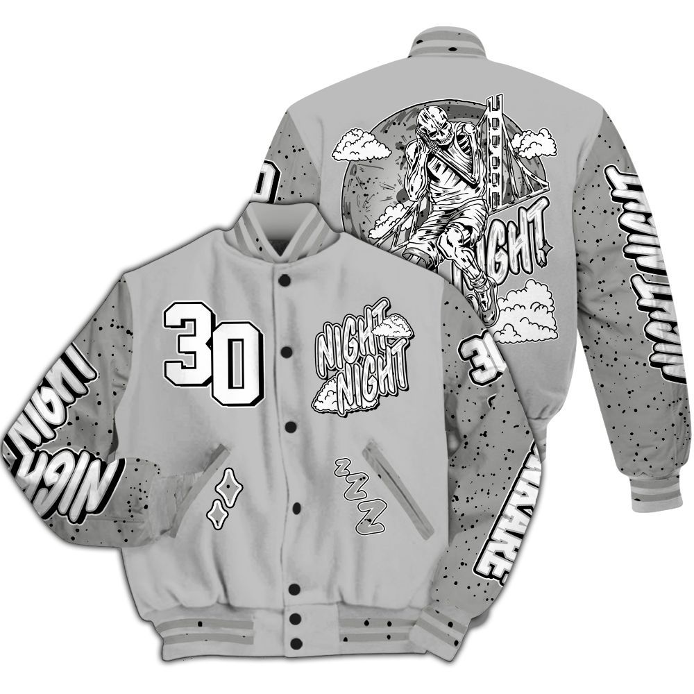 Varsity Jacket To Match Retro White Oreo 4s - Seeya Skeleton All Over Print