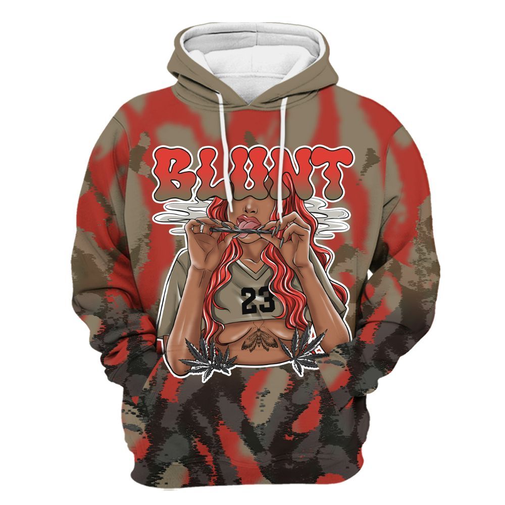 Hoodie To Match Olive 9s - Bluntz Burnz All Over Print