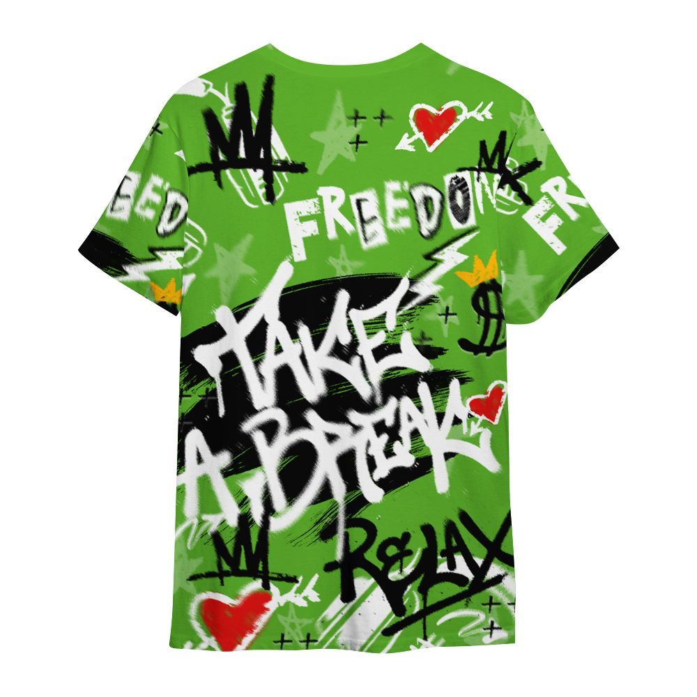Shirt To Match Air Foamposite One Volt - Take Break Freedom Graffiti Streetwear All Over Print