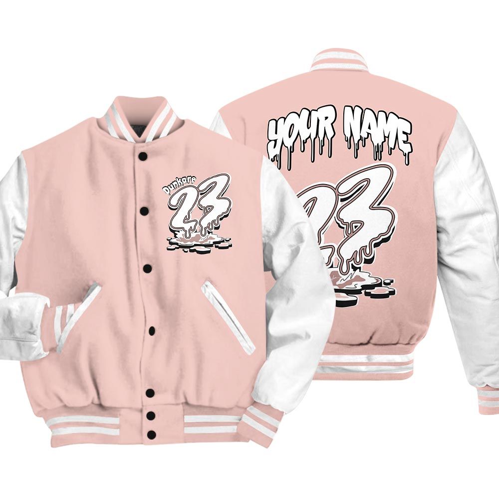 Varsity Jacket To Match Low Legend Pink 11s - Custom Name 23 Drip Varsity Jacket Outfit Low Legend Pink 11s 1305 HDT