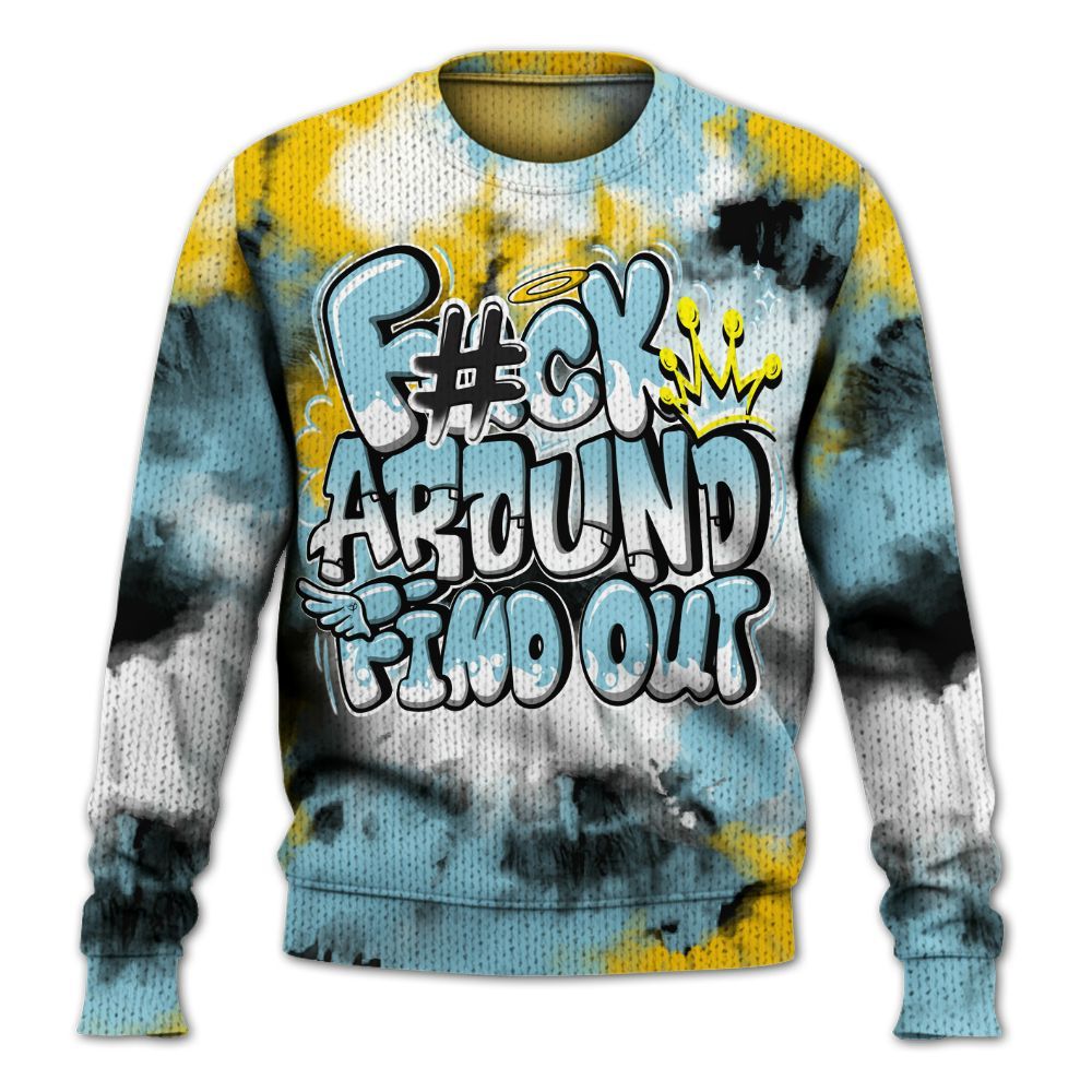 Knitted Sweater To Match Dunk High Homer Simpson - Tie Dye FK Around Find Out