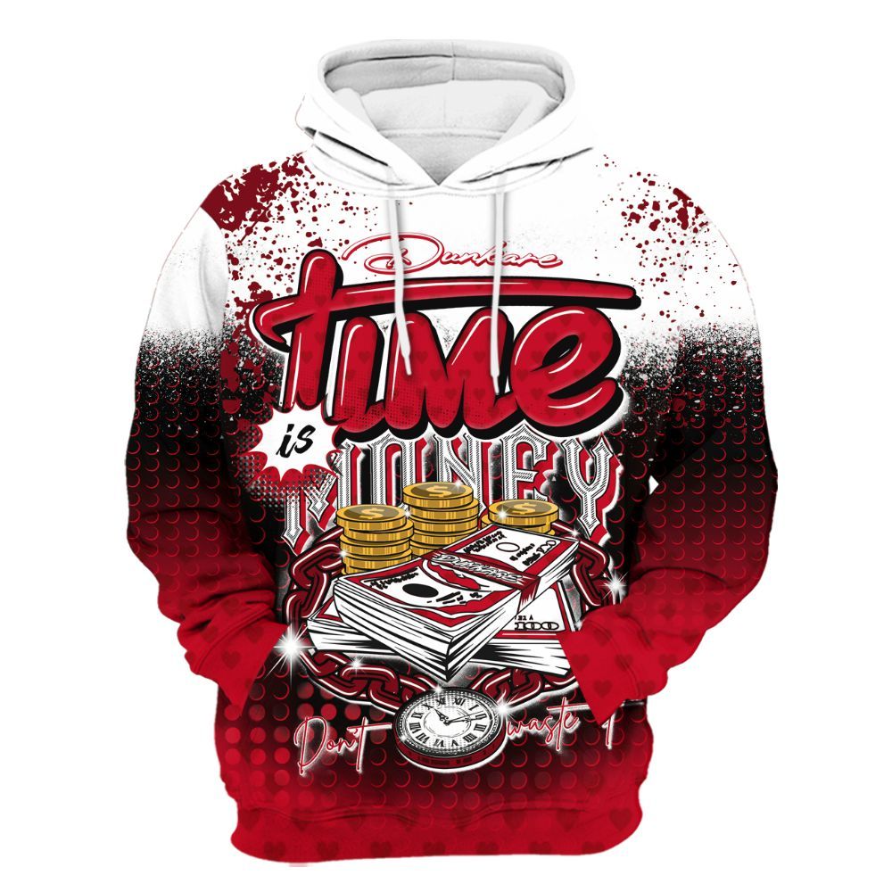 Hoodie To Match Cortez GS Valentine's Day - Halftone Time Is Money All Over Print