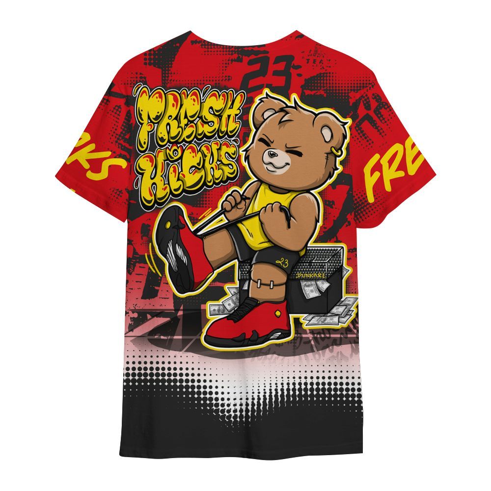Shirt To Match Ferrari 14s - Fresh Kicks Bear Grunge All Over Print