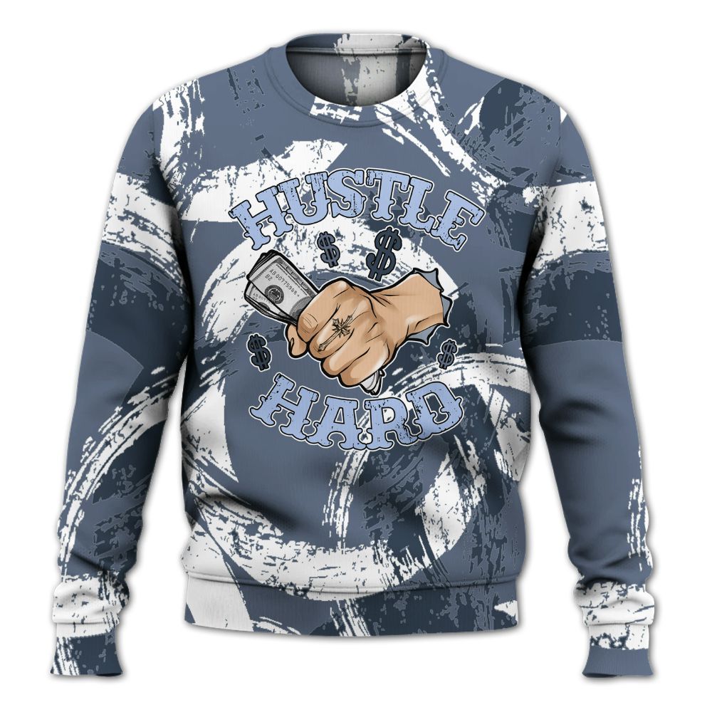 Sweatshirt To Match Low Diffused Blue 11s - Hustles Hard! Splash All Over Print